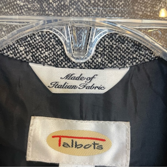 TALBOTS Women’s Italian Gray Silk Wool Tweed Blazer Jacket Size 4 - Picture 3 of 14